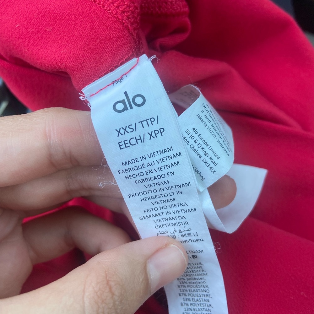 ALO Yoga red Leggings Stretch - Picture 5 of 6